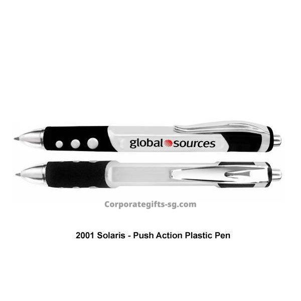 2001 Solaris - Push Action Ball Plastic Pen, Promotional Gifts, Promotional Gift, Singapore